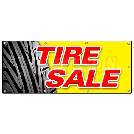 Signmission TIRE SALE 1 BANNER SIGN tires sale sell wheel rims slick wheels signs B-96 Tire Sale 1